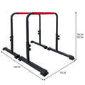 Powertrain Height-Adjustable Dip Bars Pair 200kg Capacity, Rubberised Handles, 68x51x78-101cm - SuperSaverAU - view 3
