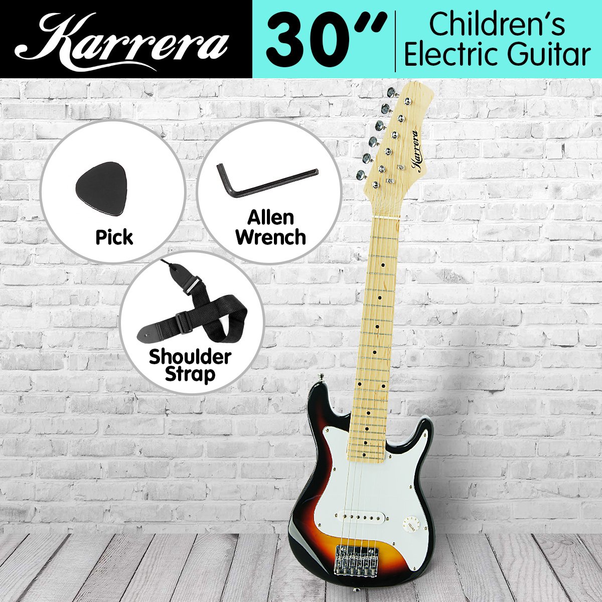 Karrera 30in Children's Electric Guitar - Sunburst