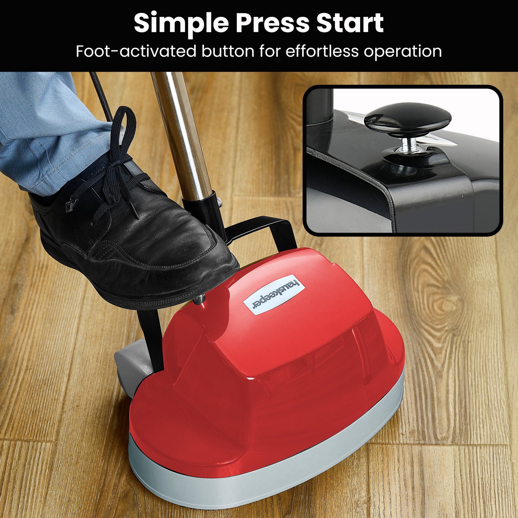 Premium Klika Hauskeeper 5 in 1 Electric Floor Polisher - Red