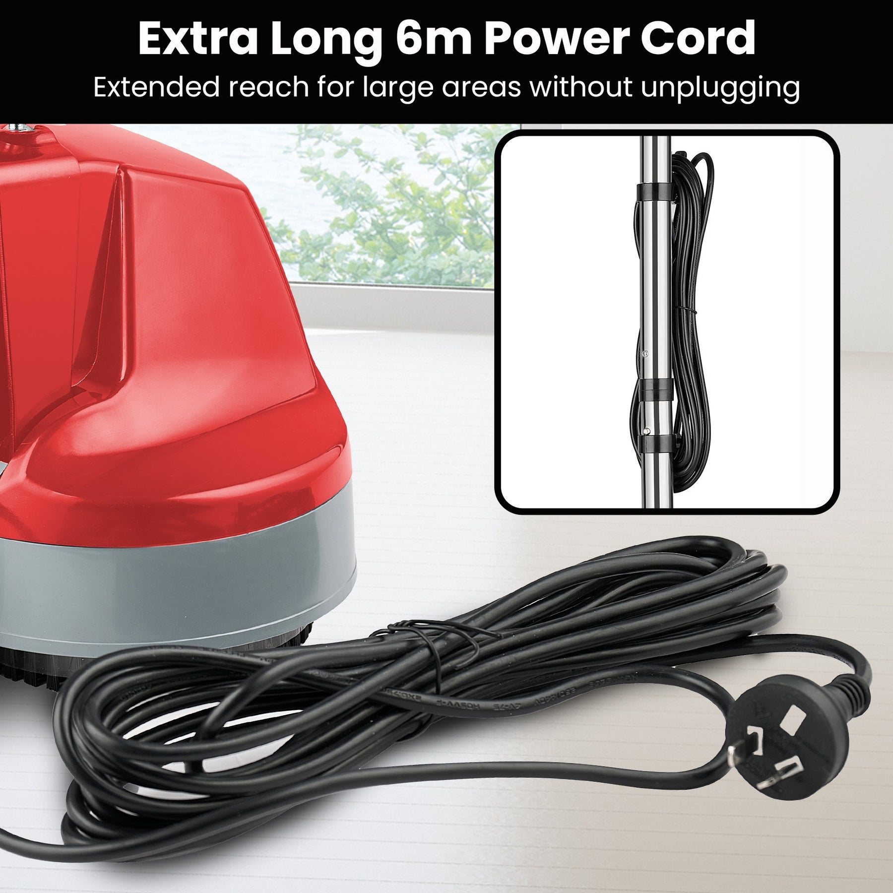 Premium Klika Hauskeeper 5 in 1 Electric Floor Polisher - Red