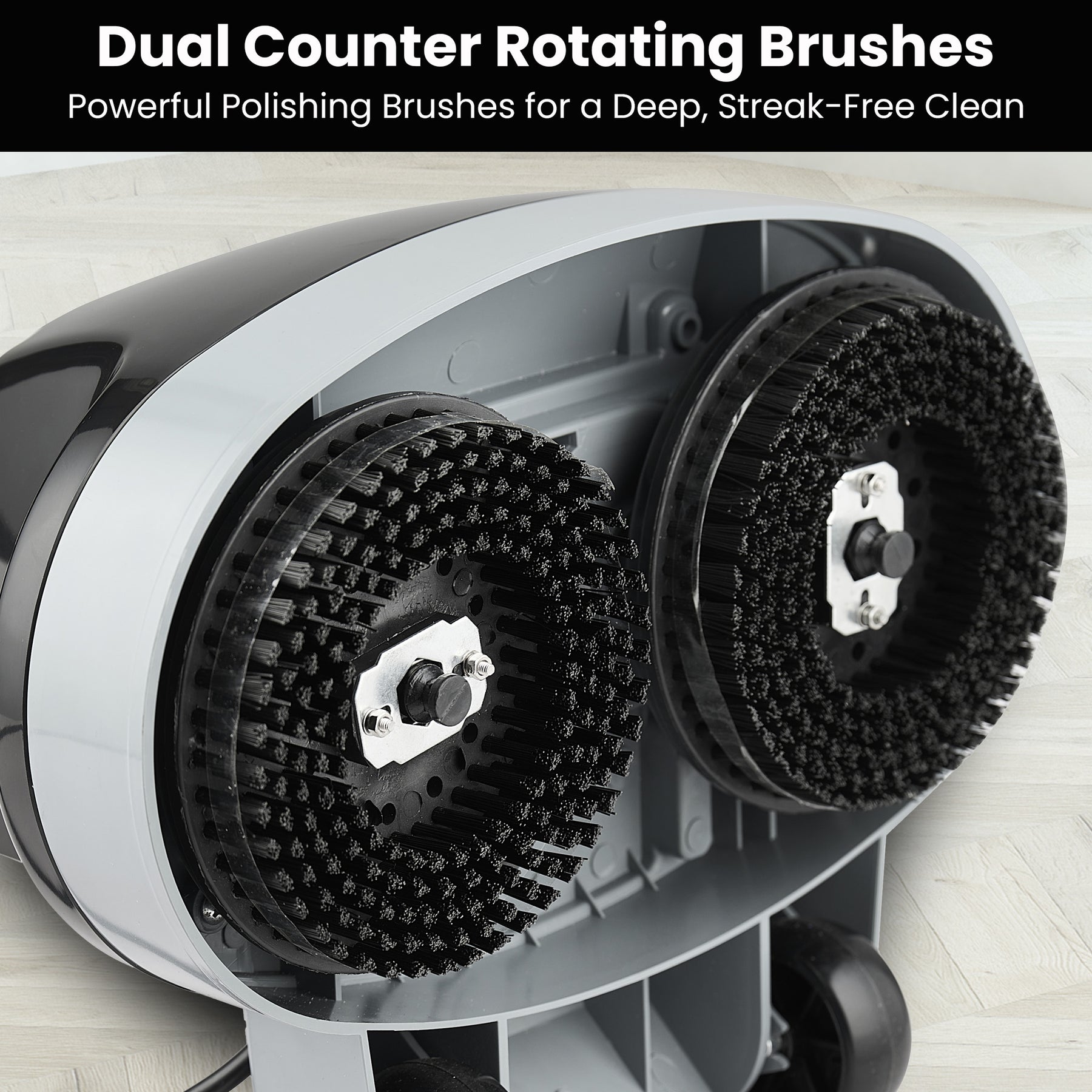 Hauskeeper Electric Floor Polisher 240V 6m Cord Twin Brushes Compact Black - SuperSaverAU - view 10