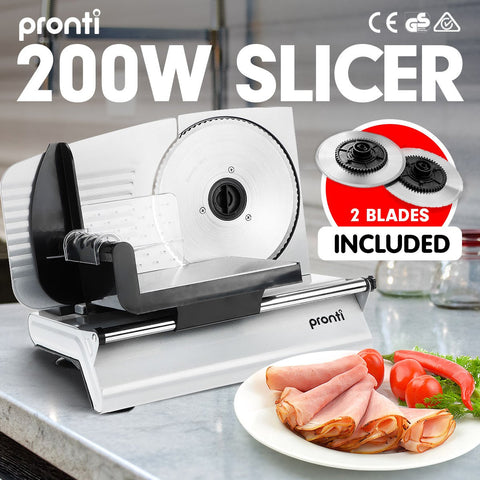 Pronti Deli and Food Electric Meat Slicer 200W Blades Processor - SuperSaverAU - view 2