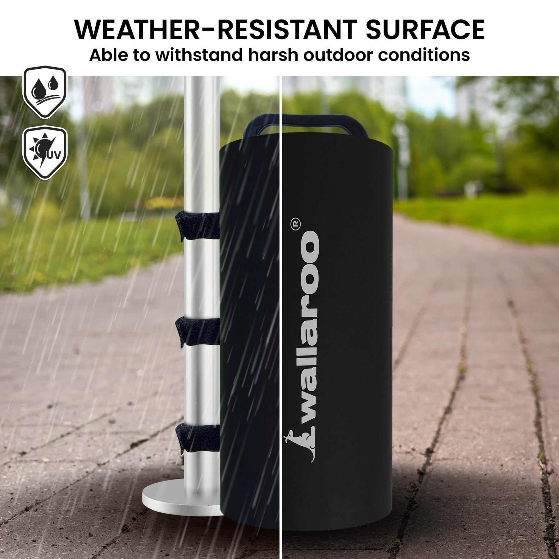 Wallaroo 4 Pack 10L Black Gazebo Water Weight Bags Eco Friendly Anchors