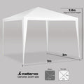 Wallaroo 3x3m Outdoor Party Wedding Gazebo Tent - White, Water & UV Resistant - SuperSaverAU - view 4