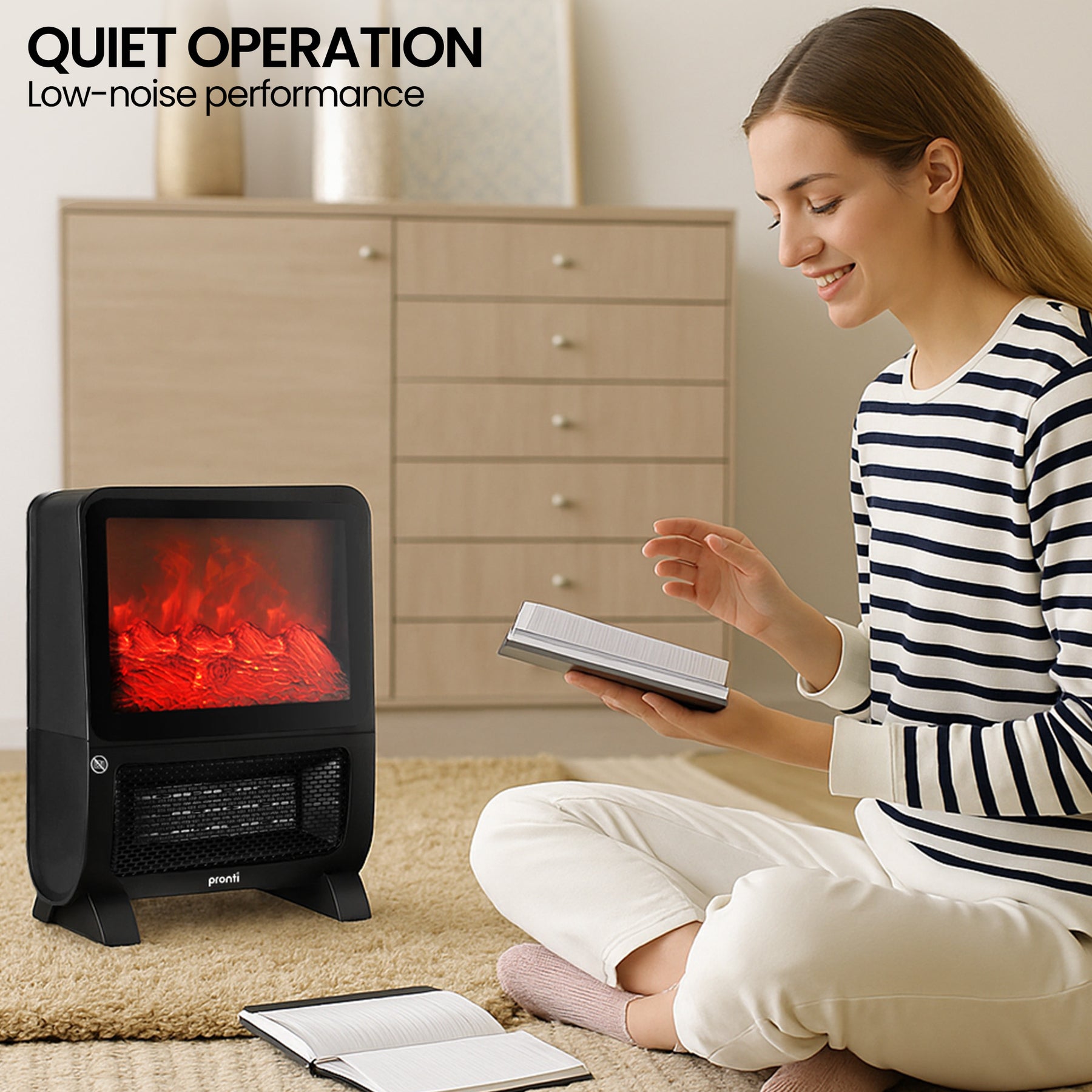 Pronti 2000W 3D Fire PTC Electric Portable Room Heater - SuperSaverAU - view 9
