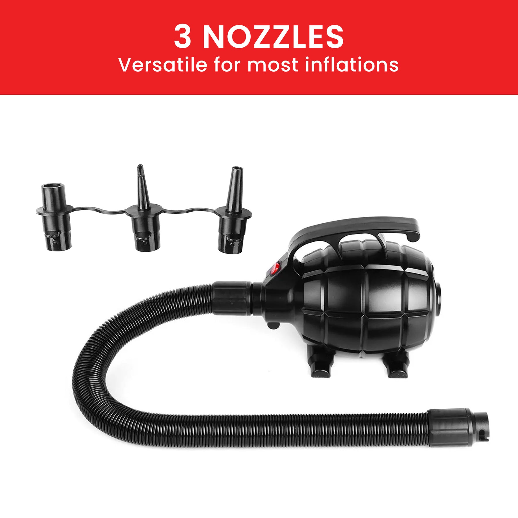 Kahuna 500W Electric Air Pump with Hose & 3 Nozzles for Inflatables