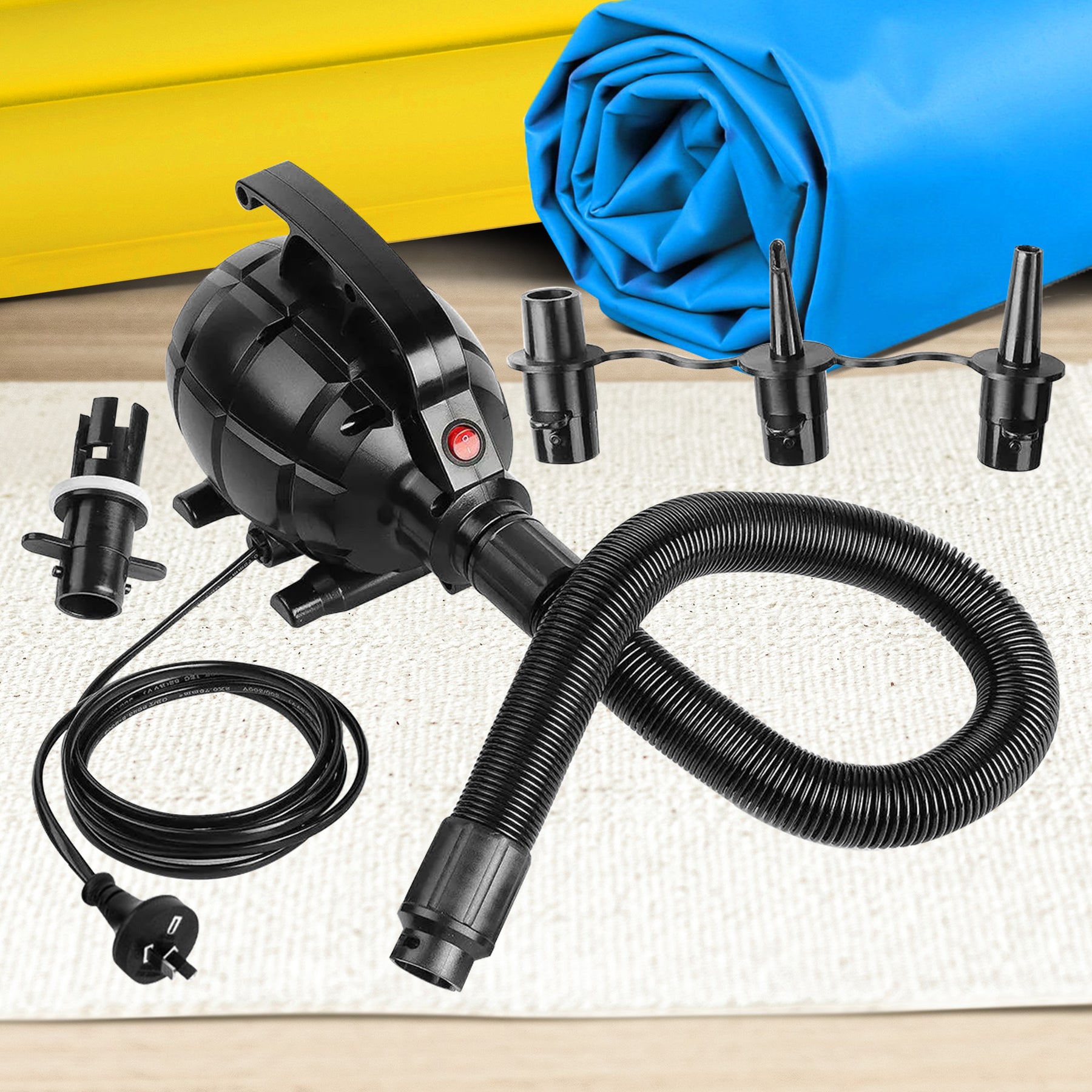 Kahuna 500W Electric Air Pump with Hose & 3 Nozzles for Inflatables
