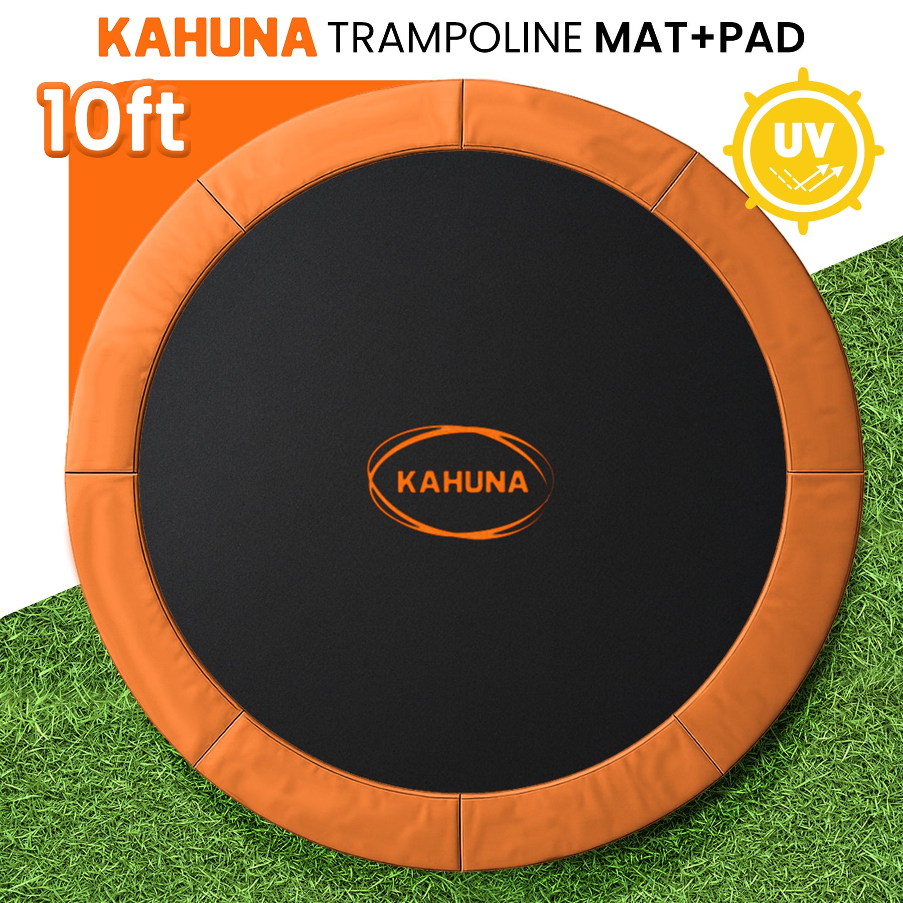 Kahuna Orange 10ft Anti-Graze Trampoline Mat & Safety Pad Set