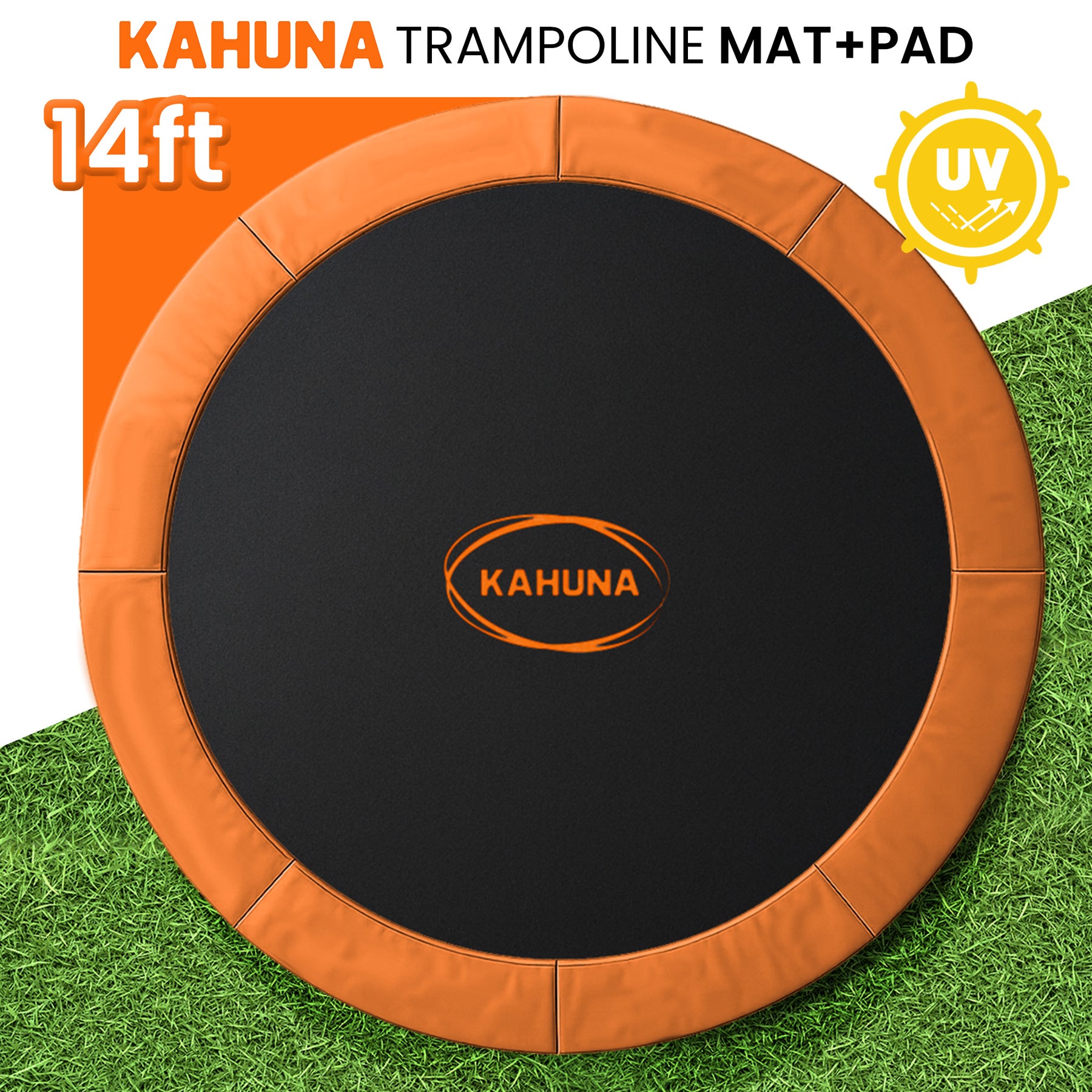 Kahuna Orange 14ft Replacement Trampoline Mat & Safety Pad Set
