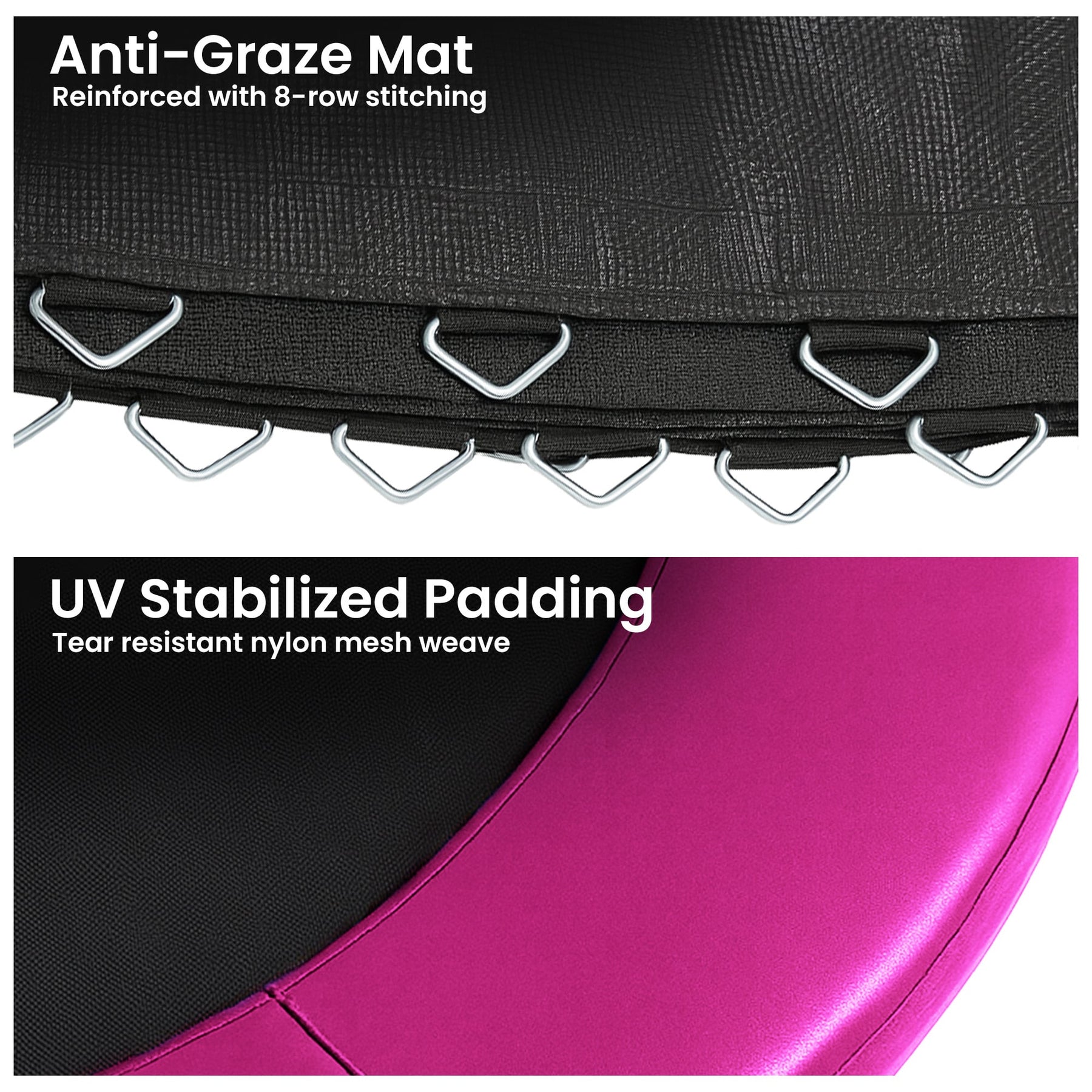 Kahuna Pink 16ft Anti-Graze Trampoline Mat & Safety Pad Set