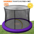 Kahuna Purple 6ft Trampoline Safety Pad & Net Set with Double-Lock Entry