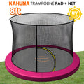 Kahuna Pink 8ft Trampoline Safety Pad & Net Set with Double-Lock Entry