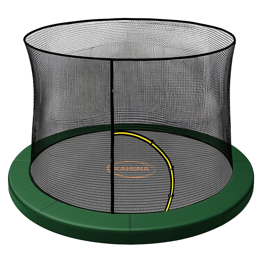 Kahuna Green 10ft Trampoline Safety Pad & Net Set with Double-Lock Entry