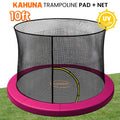 Kahuna Pink 10ft Trampoline Safety Pad & Net Set with Double-Lock Entry