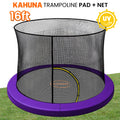 Kahuna Purple 16ft Trampoline Safety Pad & Net Set with Double-Lock Entry
