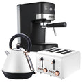 Pronti Rose Gold Breakfast Set with 1.2L Espresso Machine - White
