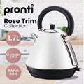 Pronti Rose Gold Breakfast Set with 1.2L Espresso Machine - White