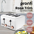 Pronti Rose Gold Breakfast Set with 1.2L Espresso Machine - White