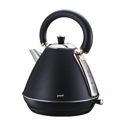 Pronti 1.7L Kettle - Rose Trim Stainless Steel, Black
