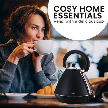 Pronti 1.7L Kettle - Rose Trim Stainless Steel, Black