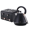 Pronti Rose Trim Collection Toaster & Kettle Bundle - Black - SuperSaverAU - view 1