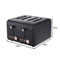 Pronti Rose Trim Collection Toaster & Kettle Bundle - Black - SuperSaverAU - view 4