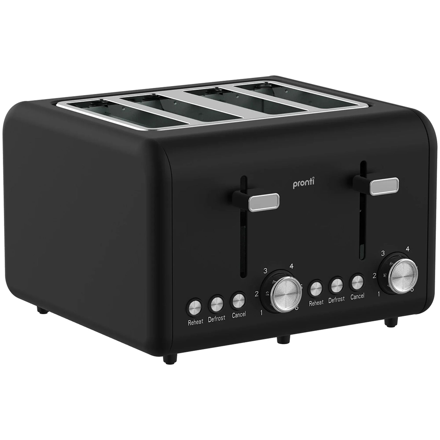 Pronti Silver Noir 4 Slice Toaster & 1.7L Kettle Bundle