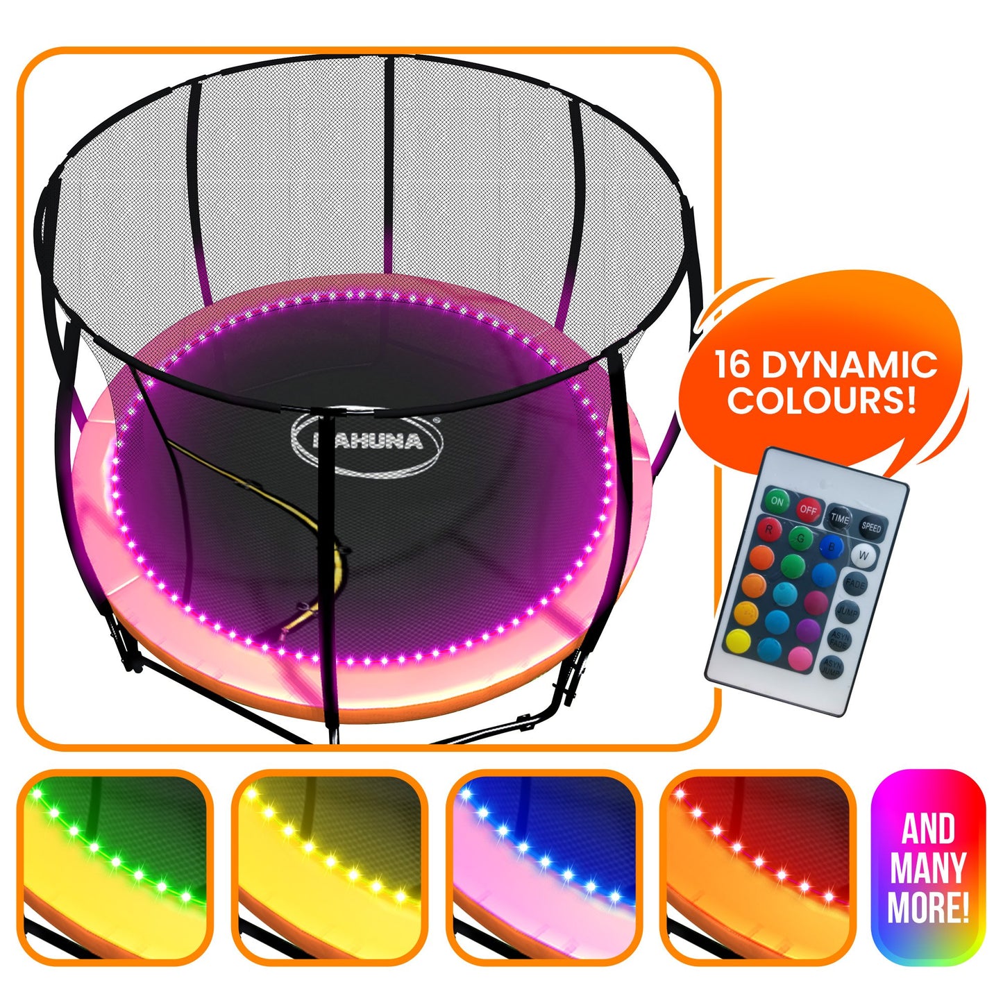 Kahuna LED Kit Suits 10ft Trampolines Multi-Colour Smart Motion Sensor Lighting with 16 colours