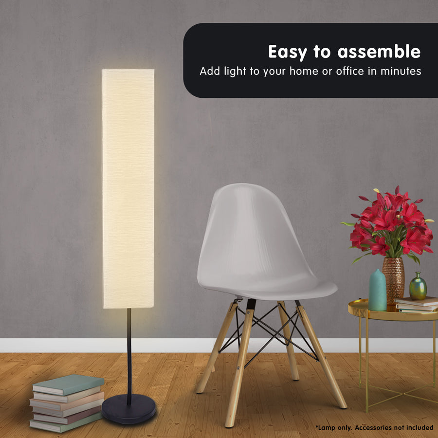 Sarantino Paper Floor Lamp 160cm with Metal Base & Wrinkled Shade - SuperSaverAU - view 1