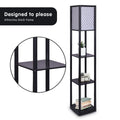 Sarantino Shelf Floor Lamp with Diamond Look Fabric Shade, 26 x 26 x 158cm - SuperSaverAU - view 2