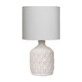Sarantino Cream Ceramic Table Lamp with Antique Herringbone Pattern, 1x - SuperSaverAU - view 1