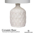 Sarantino Cream Ceramic Table Lamp with Antique Herringbone Pattern, 1x - SuperSaverAU - view 5