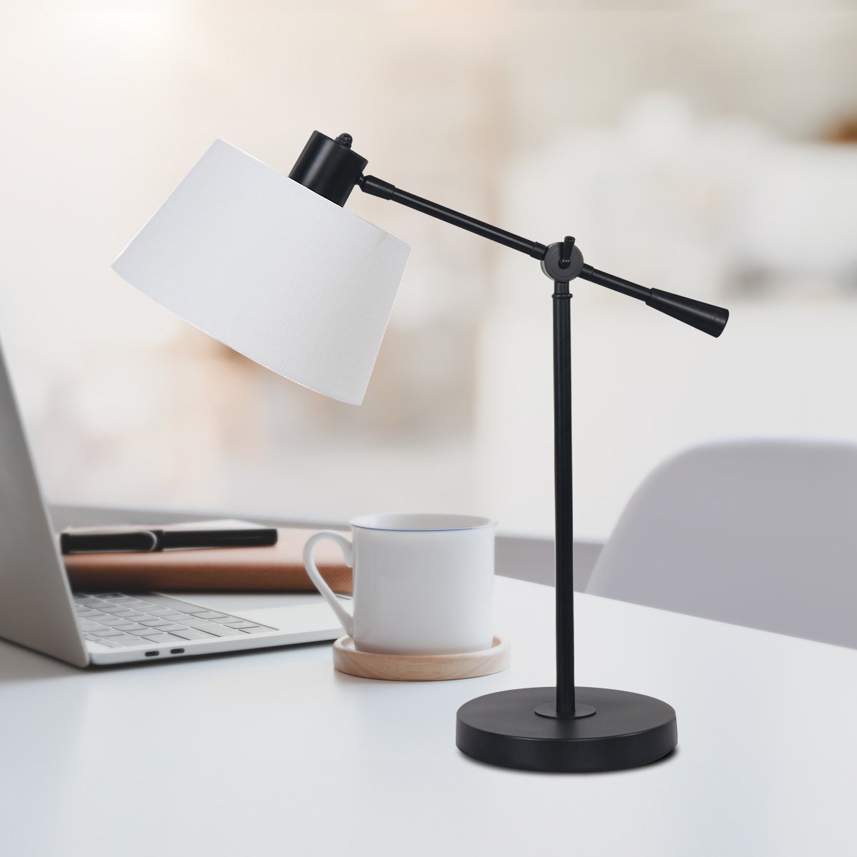 Sarantino Adjustable Metal Table Lamp, Black, 15-Degree Swing, Rust-Resistant - SuperSaverAU - view 9