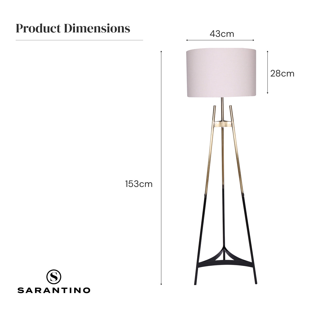 Sarantino Gradient Finish Tripod Floor Lamp - Elegant Home Decor - SuperSaverAU - view 6