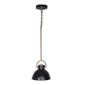 Sarantino Matte Black and Gold Pendant Light, Adjustable 60-140cm, 20x75cm - SuperSaverAU - view 1