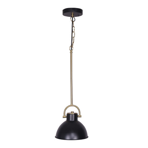 Sarantino Matte Black and Gold Pendant Light, Adjustable 60-140cm, 20x75cm - SuperSaverAU - view 1