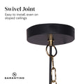 Sarantino Matte Black and Gold Pendant Light, Adjustable 60-140cm, 20x75cm - SuperSaverAU - view 3