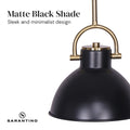 Sarantino Matte Black and Gold Pendant Light, Adjustable 60-140cm, 20x75cm - SuperSaverAU - view 4