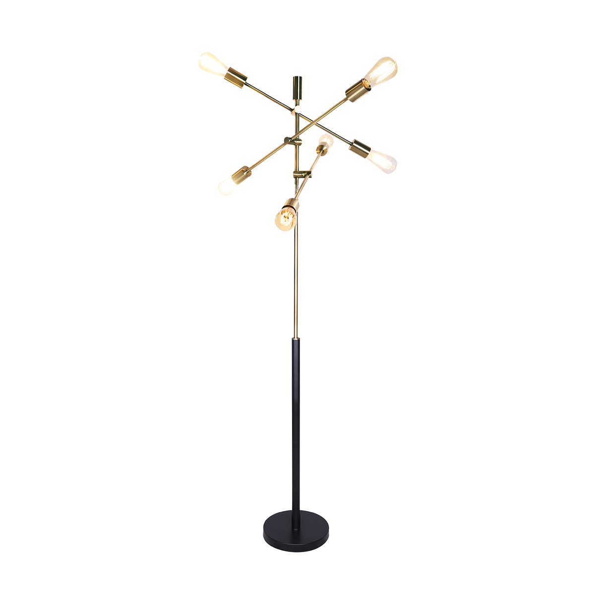 Premium Sarantino 6-Light Metal Sputnik Floor Lamp - Antique Brass