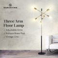 Premium Sarantino 6-Light Metal Sputnik Floor Lamp - Antique Brass