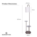 Sarantino Floor Lamp with Glass Shelves, 44 x 35 x 167.5cm, Space-Saving Design - SuperSaverAU - view 4