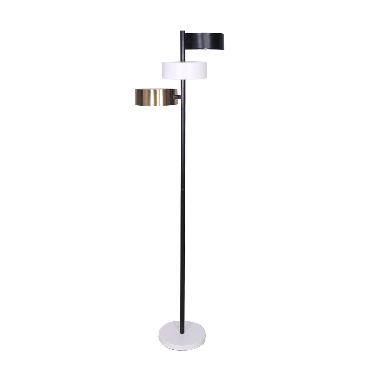 Sarantino Metal Floor Lamp with 3 Cylinder Shades, 37x37x164cm, Mid-Century Modern - SuperSaverAU - view 1