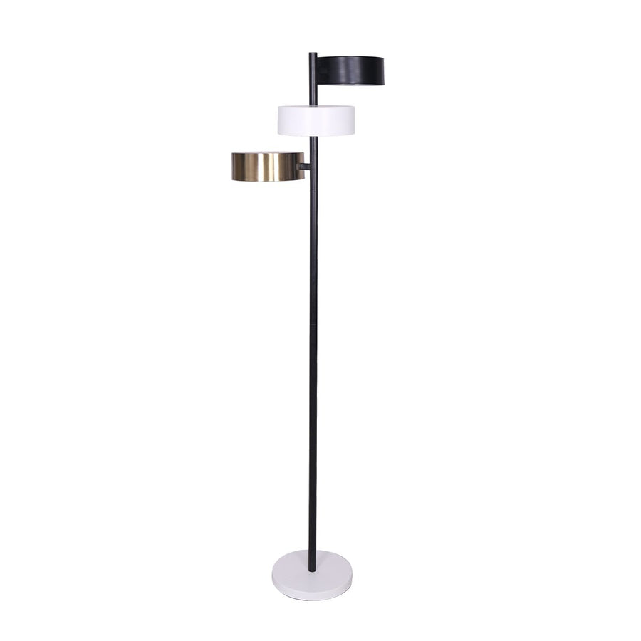 Sarantino Metal Floor Lamp with 3 Cylinder Shades, 37x37x164cm, Mid-Century Modern - SuperSaverAU - view 1