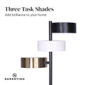 Sarantino Metal Floor Lamp with 3 Cylinder Shades, 37x37x164cm, Mid-Century Modern - SuperSaverAU - view 2