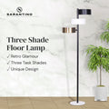 Sarantino Metal Floor Lamp with 3 Cylinder Shades, 37x37x164cm, Mid-Century Modern - SuperSaverAU - view 4