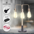Sarantino Industrial Table Lamp 49cm with 3 Exposed Bulbs & Rotary Switch - SuperSaverAU - view 4