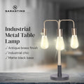 Sarantino Industrial Table Lamp 49cm with 3 Exposed Bulbs & Rotary Switch - SuperSaverAU - view 5