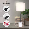 Sarantino Concrete & Metal Table Lamp, 23 x 76cm, White Linen Shade, Stylish Design - SuperSaverAU - view 4
