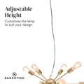 Sarantino 15-Light Sputnik Chandelier, Brass Finish, 70x70x120cm, Adjustable - SuperSaverAU - view 2