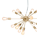 Sarantino 15-Light Sputnik Chandelier, Brass Finish, 70x70x120cm, Adjustable - SuperSaverAU - view 3